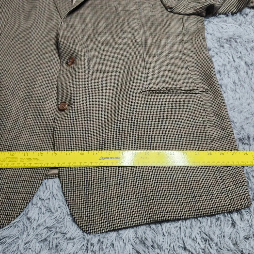 Lauren Ralph Lauren Blazer Mens 54R Brown Houndstooth 100% Wool Sport Coat Suit